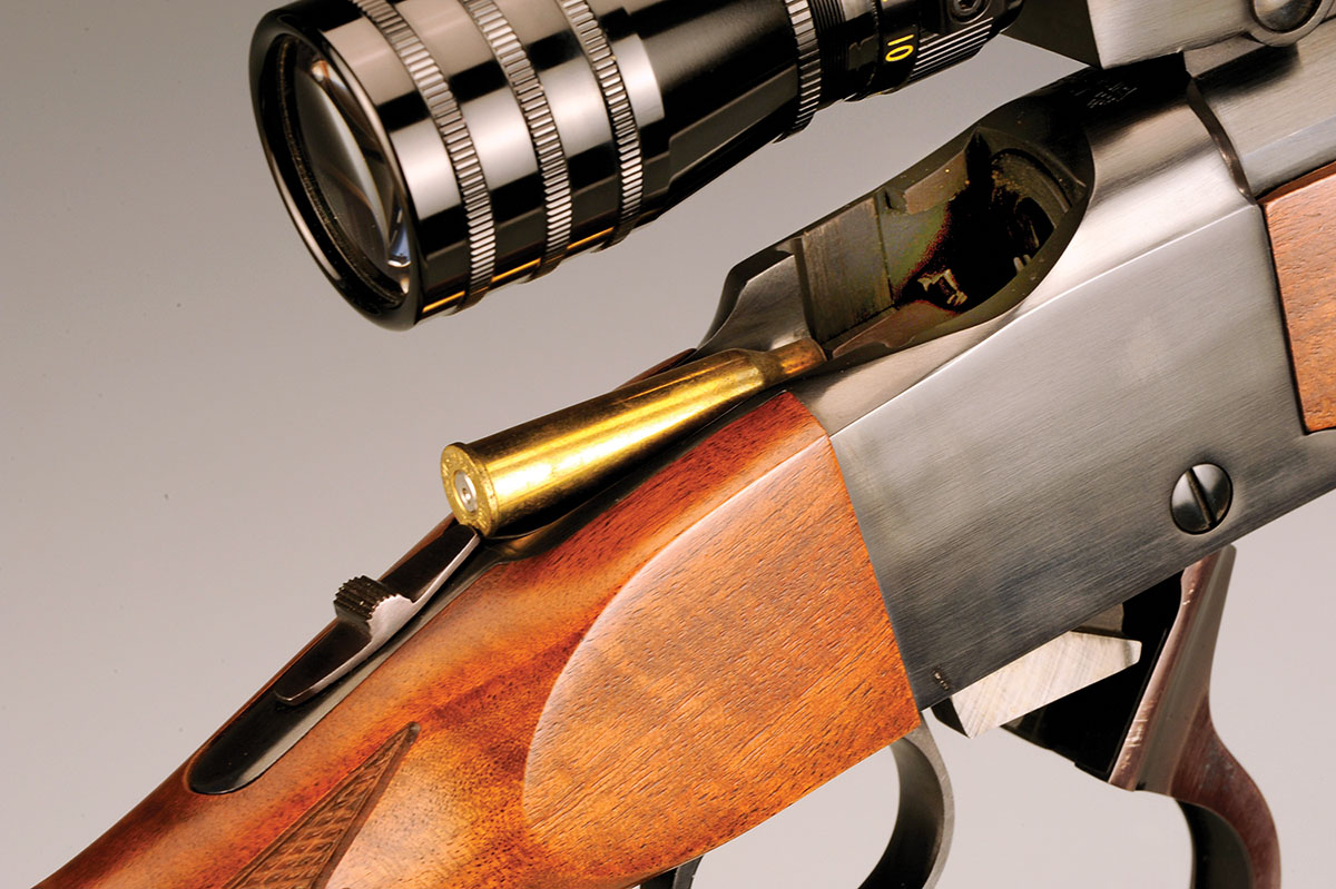 A neat touch to the rifle is the fact the safety acts as a stop to the spent case when ejected. Another adjustment under the forearm allows the case to just exit without any assistance – a boon to handloaders.